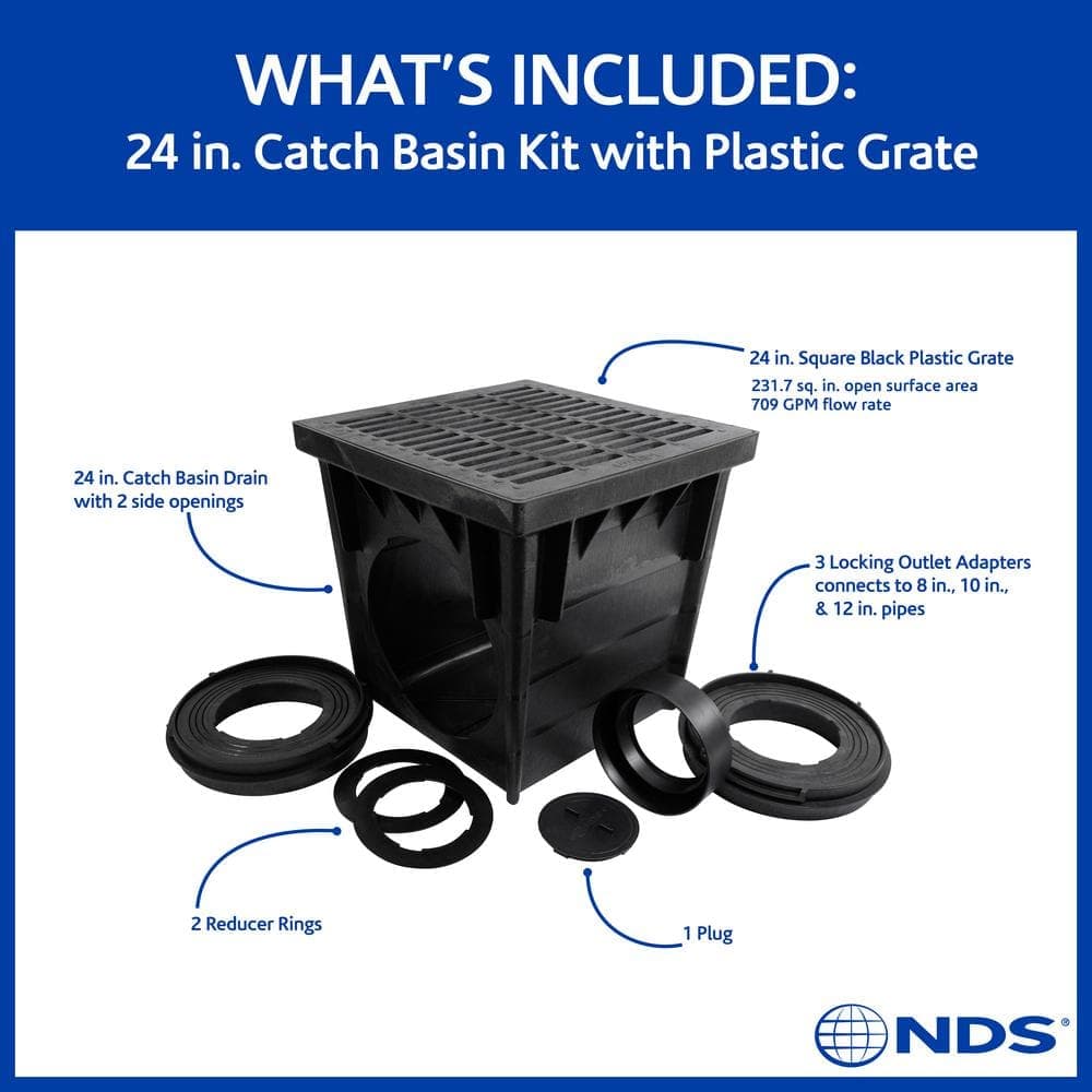 NDS 24 in. Square Catch Basin Kit with Grate (2)