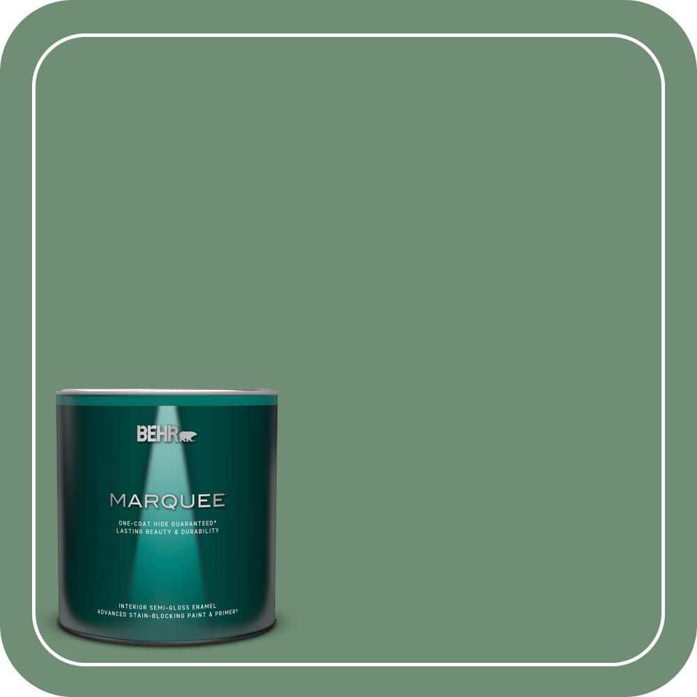 BEHR MARQUEE 1 qt. #QE-46 Ivy Wreath Semi-Gloss Enamel Interior Paint & Primer
