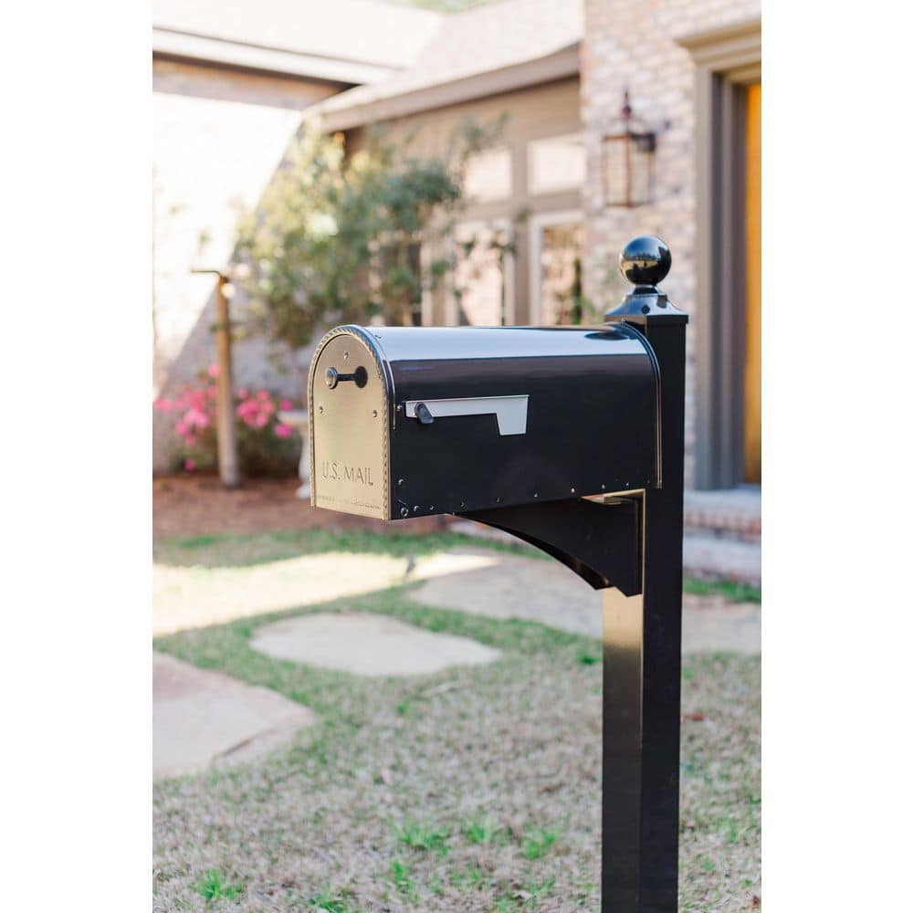 Architectural Mailboxes Landover Aluminum, Crossarm, Mailbox Post, Black (2)