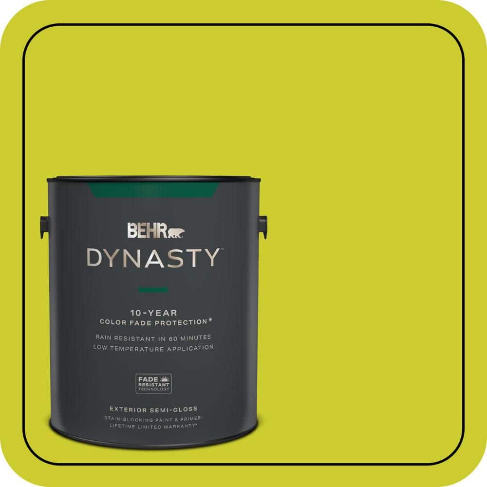 BEHR DYNASTY 1 gal. #S-G-400 Lime Pop Semi-Gloss Exterior Stain-Blocking Paint & Primer