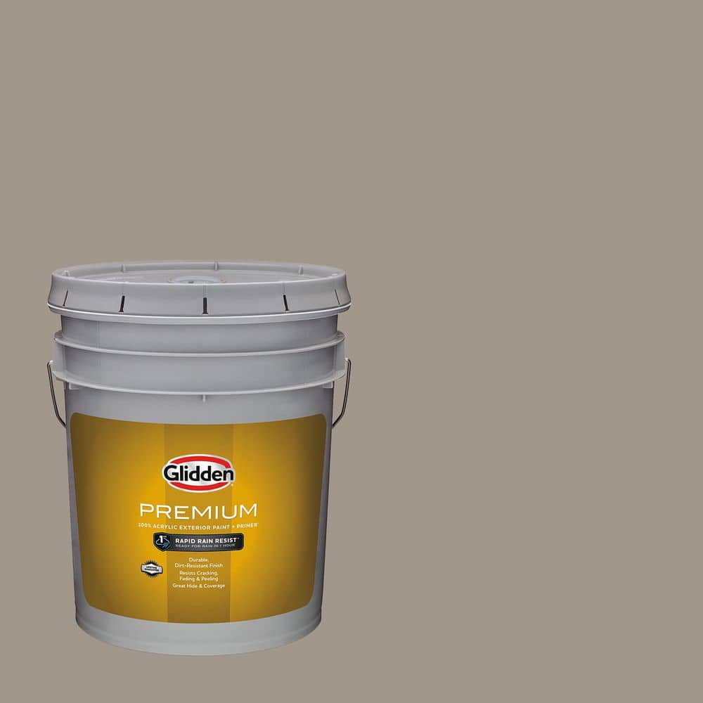 Glidden Premium 5 gal. PPG1008-4 Gray By Me Semi-Gloss Exterior Latex Paint