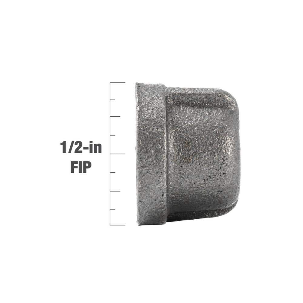 Southland 1/2 in. Black Malleable Iron Cap Fitting (4)