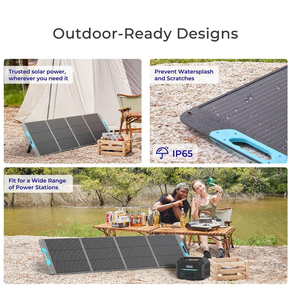 Renogy E. Flex-CORE 200-Watt Monocrystalline Portable Solar Panel IP65 Waterproof Backup Power Charger for Camping RV (2)