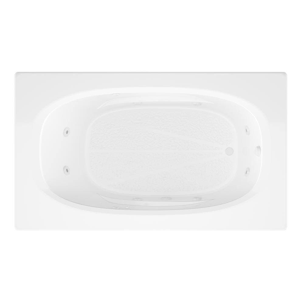 Universal Tubs Tigers Eye Series 71 in. x 42 in. Rectangular Whirlpool Bathtub with Right Drain and V-Style Back Jets in Glossy White (2)