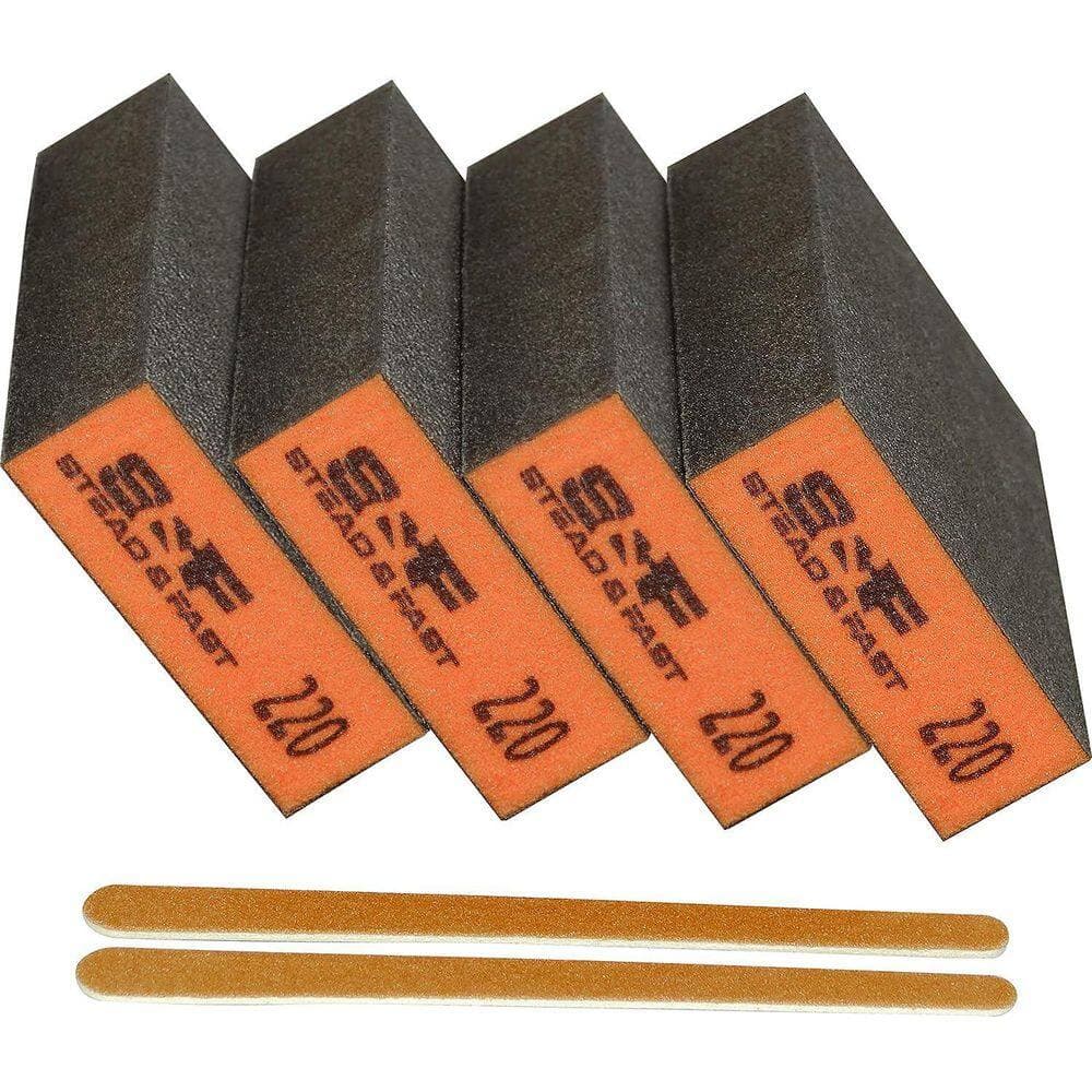 Unbranded 4-Pack 220 Grit Aluminum Oxide Wet/Dry Sanding Sponge, High-Density Foam Block for Wood, Metal & Drywall (2)
