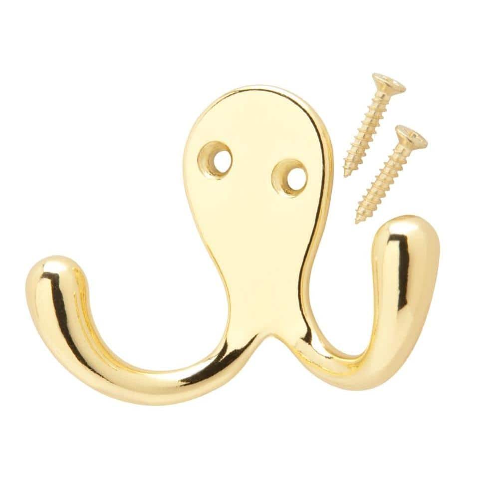 Everbilt Bright Brass Double Robe Hook