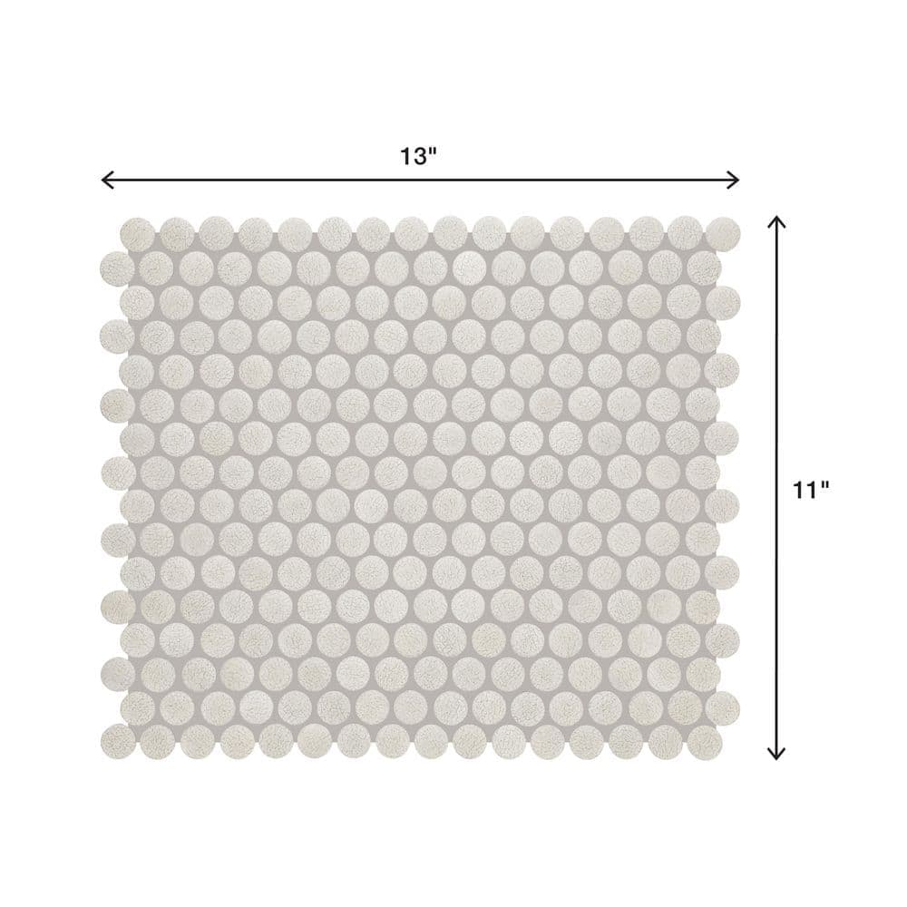 Daltile LuxeCraft Cashmere Crackle 11 in. x 13 in. Matte Ceramic Penny Round Mosaic Floor and Wall Tile (1.06 sq. ft. /each) (4)