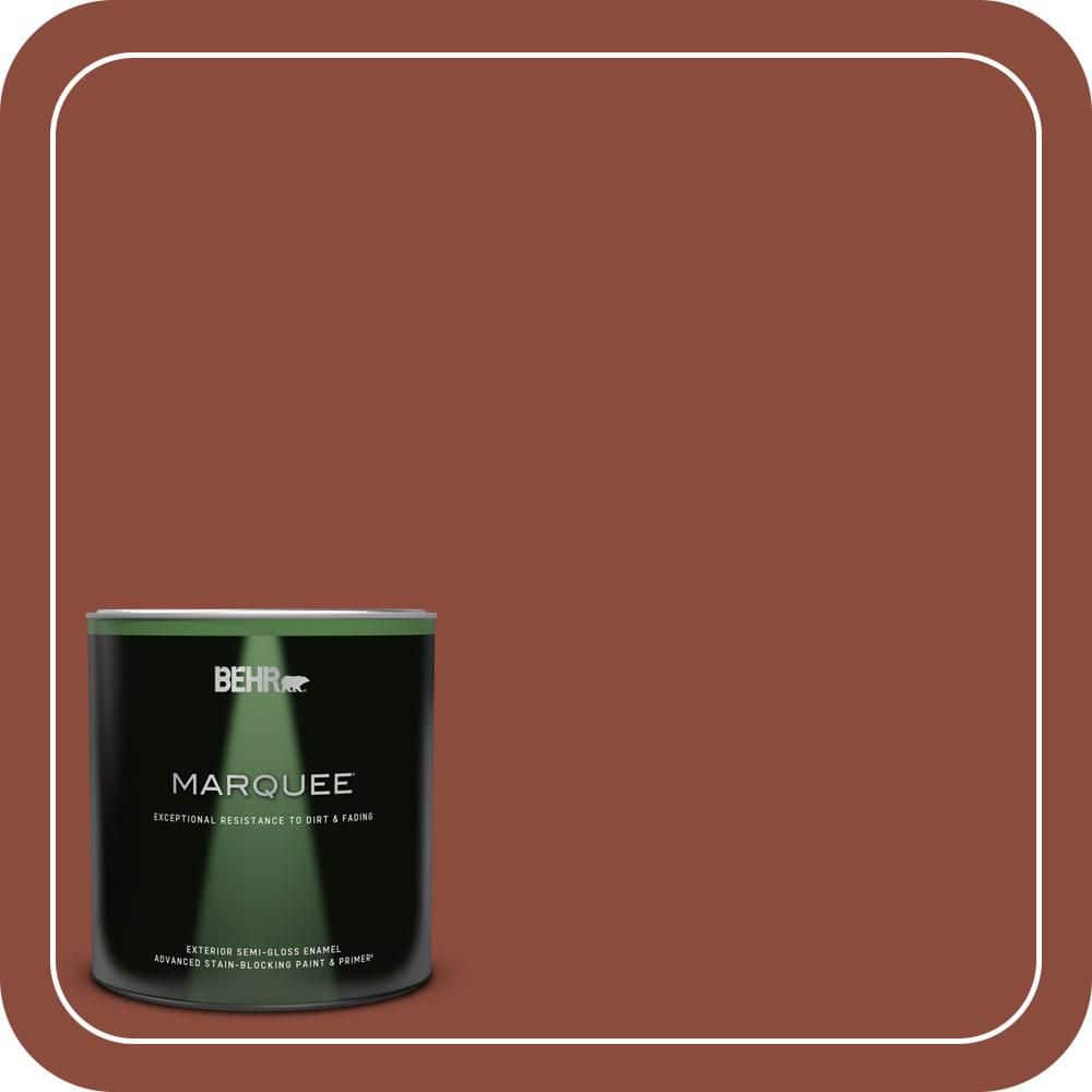 BEHR MARQUEE 1 qt. #QE-14 Spiced Red Semi-Gloss Enamel Exterior Paint & Primer