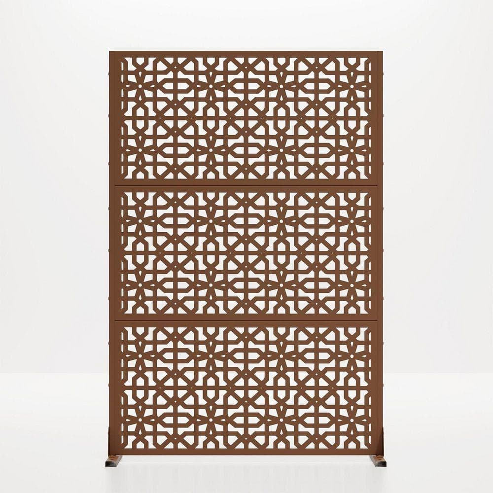 PexFix 6 ft. x 4 ft. Brown Outdoor Galvanized Steel Privacy Screen (1)