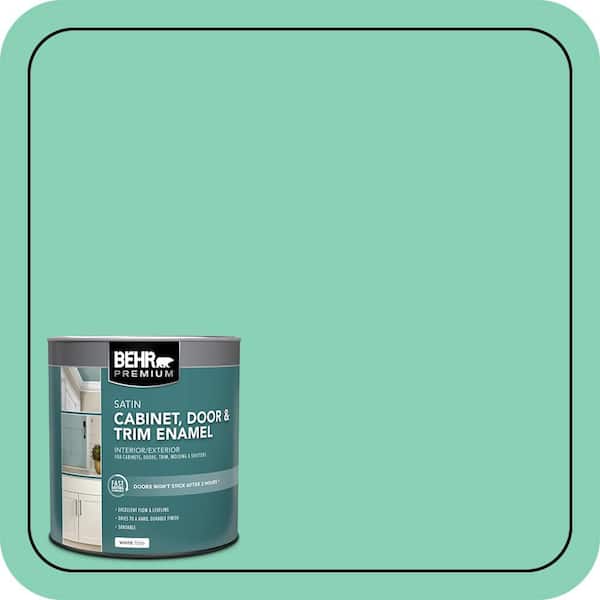 BEHR PREMIUM 1 qt. #P420-3 Tropical Trail Satin Enamel Interior/Exterior Cabinet, Door & Trim Paint (2)