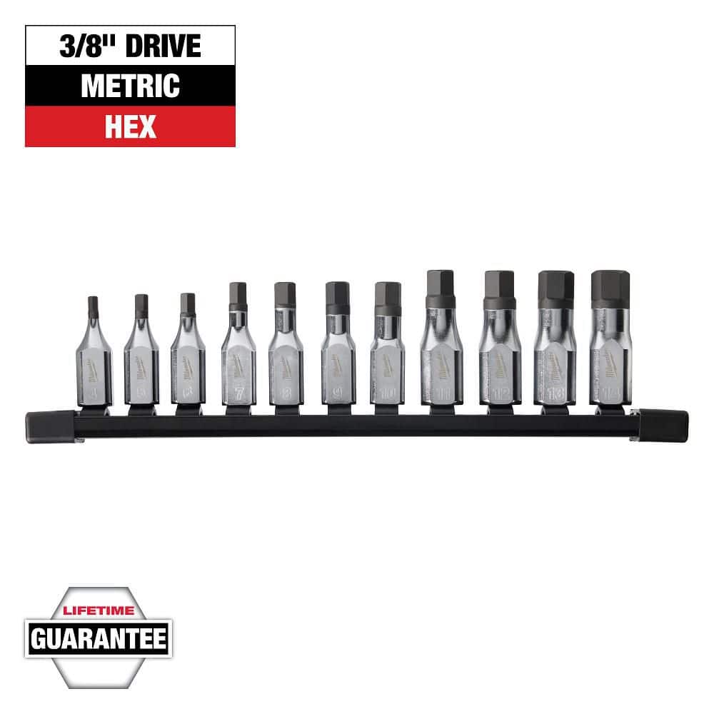 Milwaukee 3/8 in. Drive Metric Hex Bit Socket Set (11-Piece)