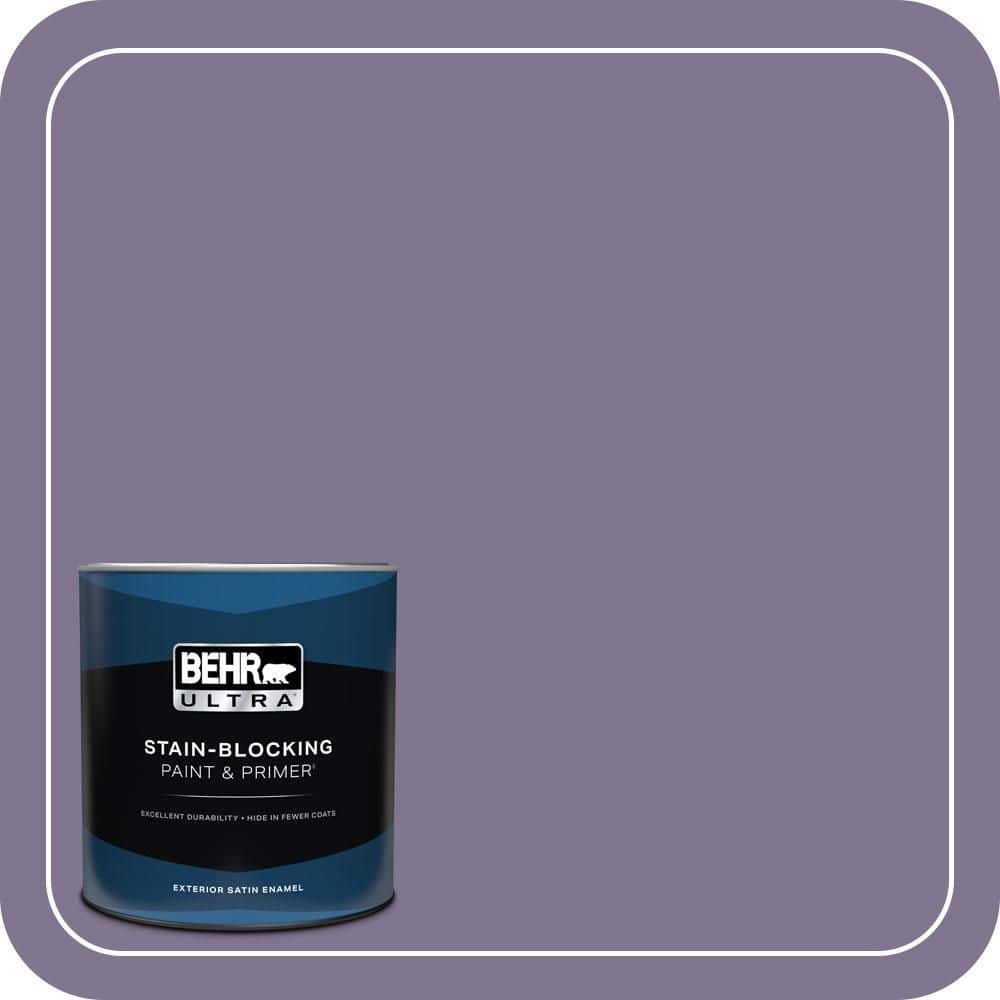 BEHR ULTRA 1 qt. #650F-5 Purple Statice Satin Enamel Exterior Paint & Primer