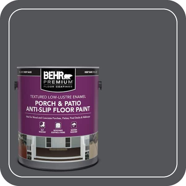 BEHR PREMIUM 1 gal. #N510-6 Orion Gray Textured Low-Lustre Enamel Interior/Exterior Porch and Patio Anti-Slip Floor Paint (2)