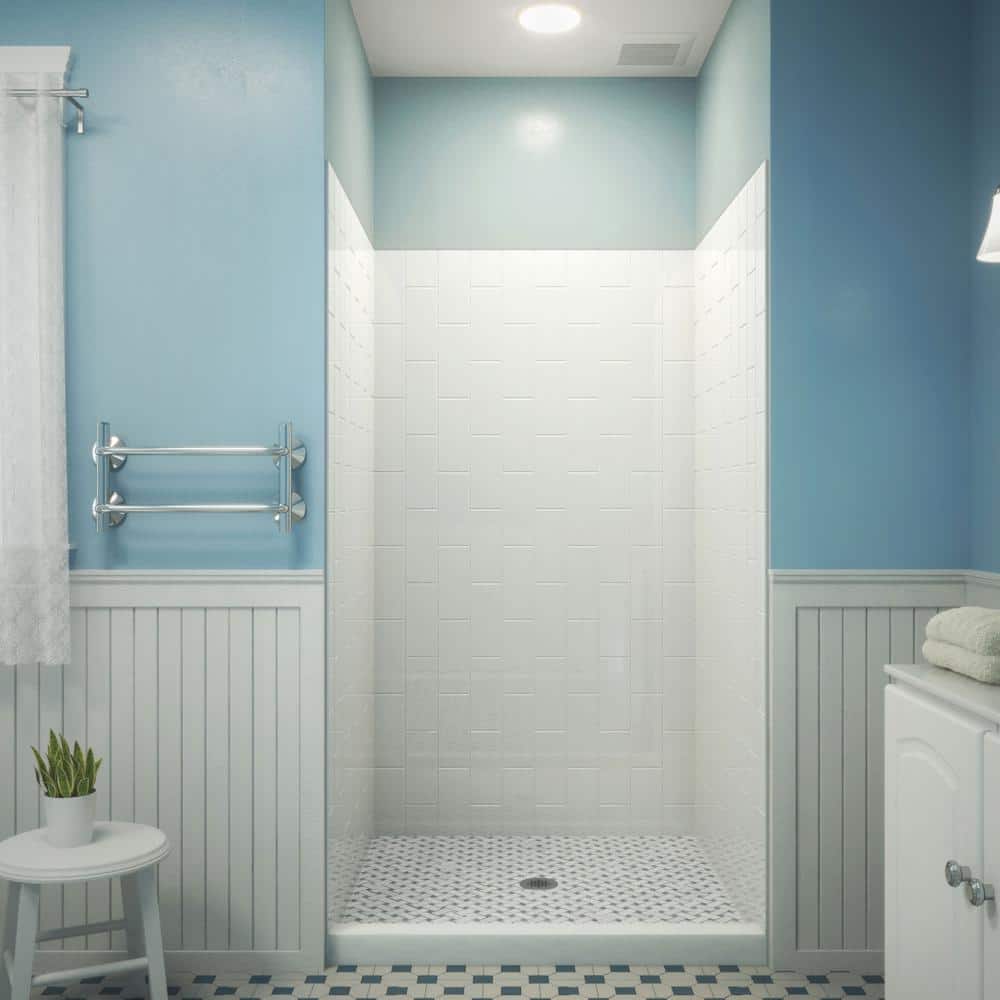 DreamLine QWALL-VS 28 in. - 32 in. x 76 in. x 41.5 in. 3-Piece Glue-up Acrylic Alcove Shower Backwalls in White (1)