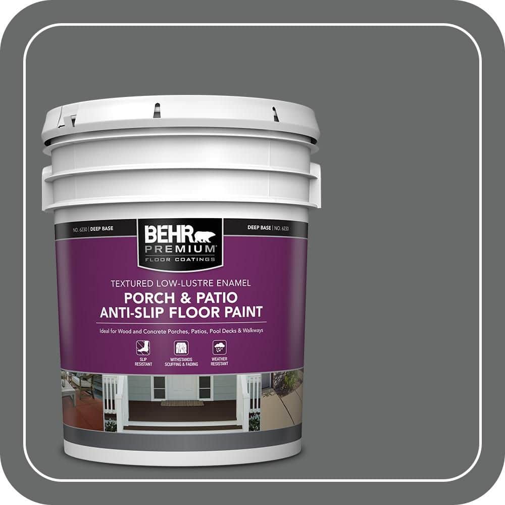BEHR PREMIUM 5 gal. #BXC-63 Molten Lead Textured Low-Lustre Enamel Interior/Exterior Porch and Patio Anti-Slip Floor Paint