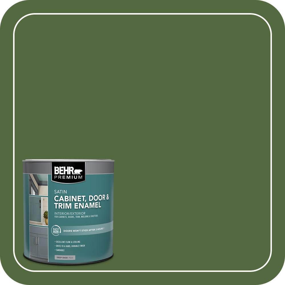 BEHR PREMIUM 1 qt. #M380-7 Alfalfa Extract Satin Enamel Interior/Exterior Cabinet, Door & Trim Paint
