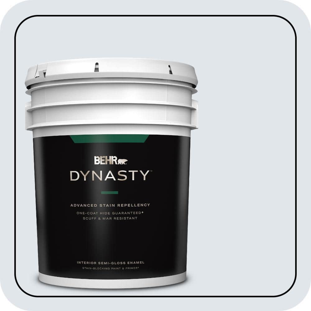BEHR DYNASTY 5 gal. #590E-1 Lavender Ice Semi-Gloss Enamel Interior Stain-Blocking Paint & Primer