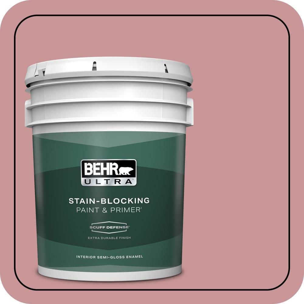 BEHR ULTRA 5 Gal. #S140-4A Dusty Rose Extra Durable Semi-Gloss Enamel Interior Paint and Primer