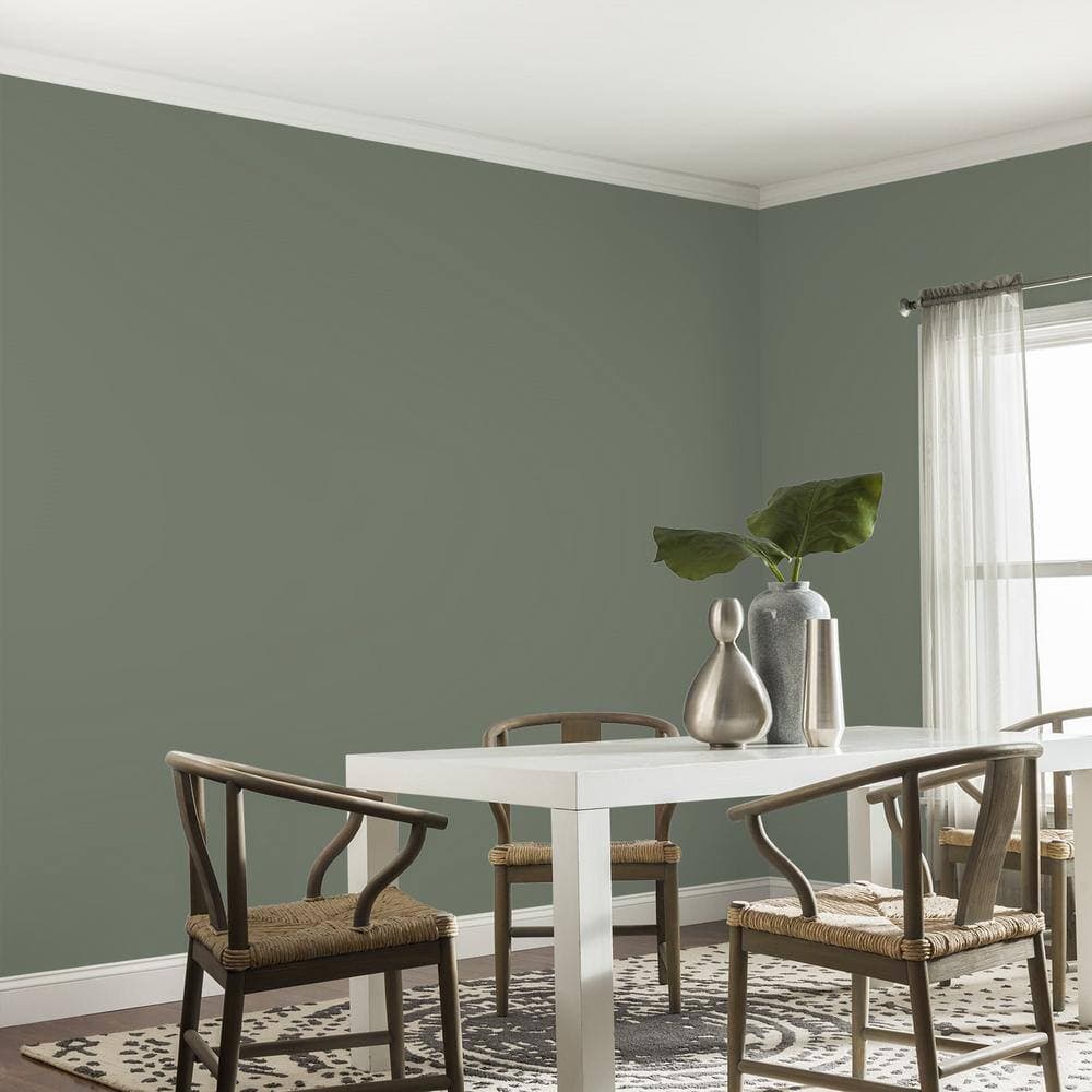 Glidden Diamond 1 qt. PPG1128-6 Thyme Green Eggshell Interior Paint with Primer (4)