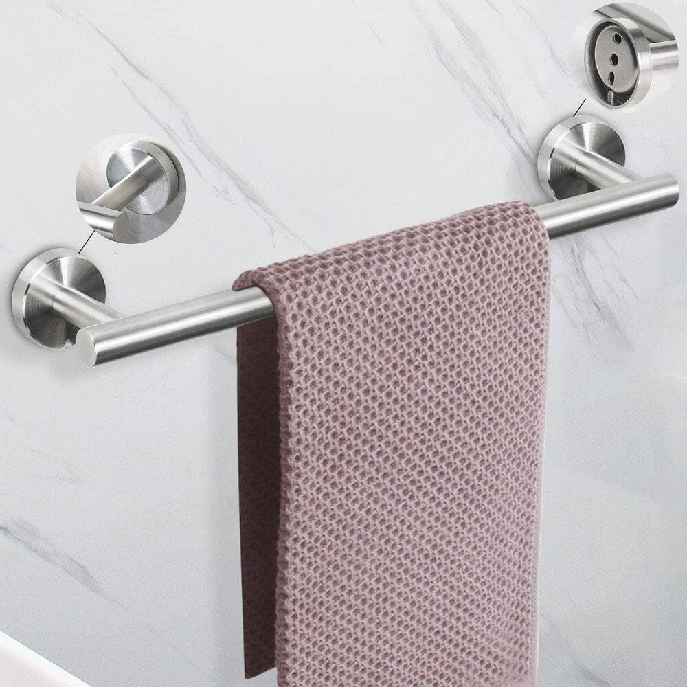 LAIFUCAM 5 Piece Bathroom Hardware Set with Towel Bar, Toilet Paper Holder, Multifunctional Hooks in Brushed Nickel (2)