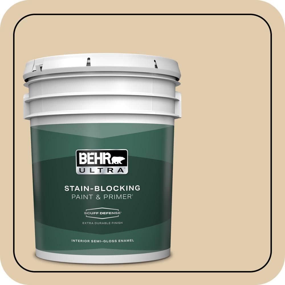 BEHR ULTRA 5 gal. #MQ3-44 Ancient Scroll Extra Durable Semi-Gloss Enamel Interior Paint & Primer
