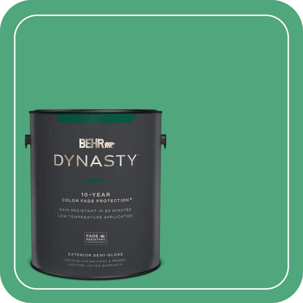 BEHR DYNASTY 1 gal. #P420-5 Shamrock Green Semi-Gloss Exterior Stain-Blocking Paint & Primer