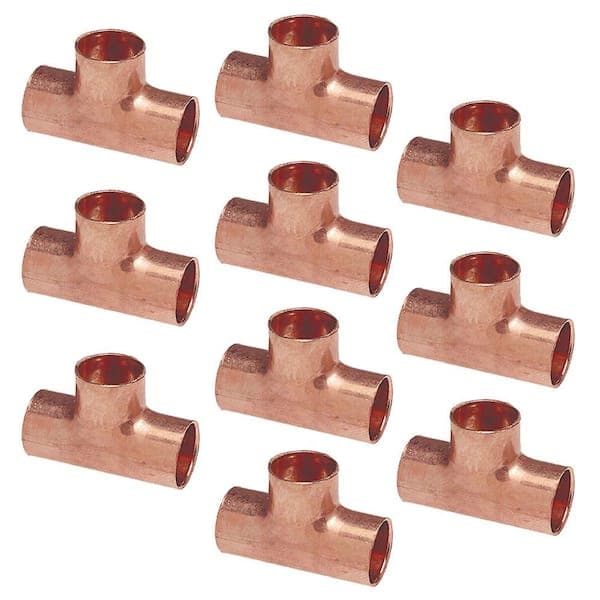Everbilt 3/4 in. Copper All Cup Tee Fitting (10-Pack) (2)