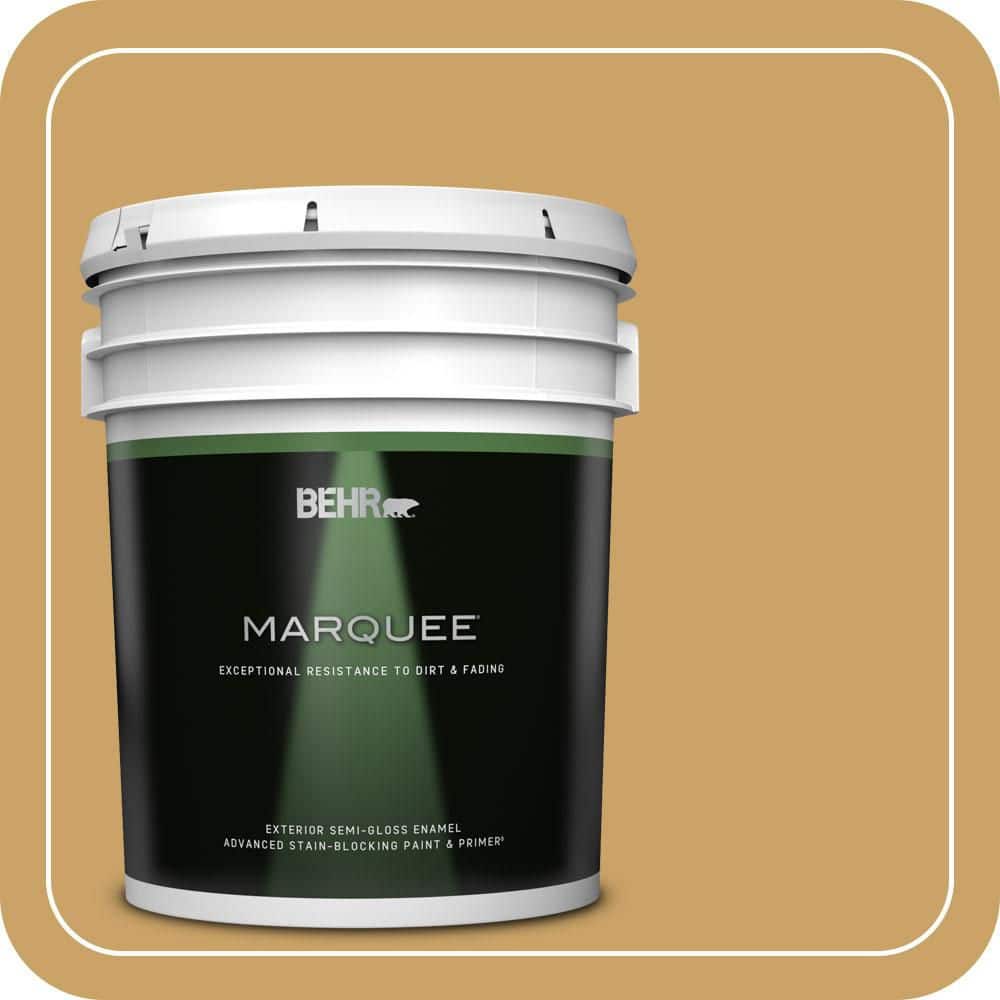 BEHR MARQUEE 5 gal. #PPU6-17 Classic Gold Semi-Gloss Enamel Exterior Paint & Primer