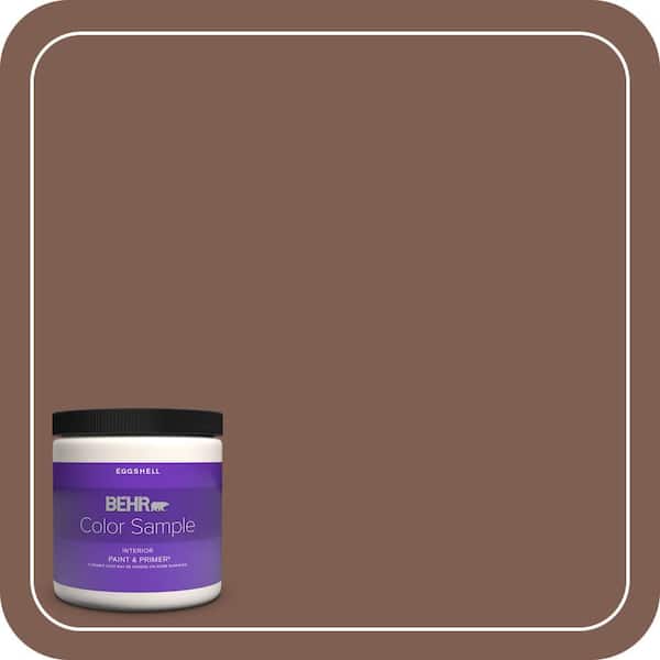 BEHR PREMIUM PLUS 8 oz. #N160-6 Spanish Chestnut Eggshell Enamel Interior Paint & Primer Color Sample (2)