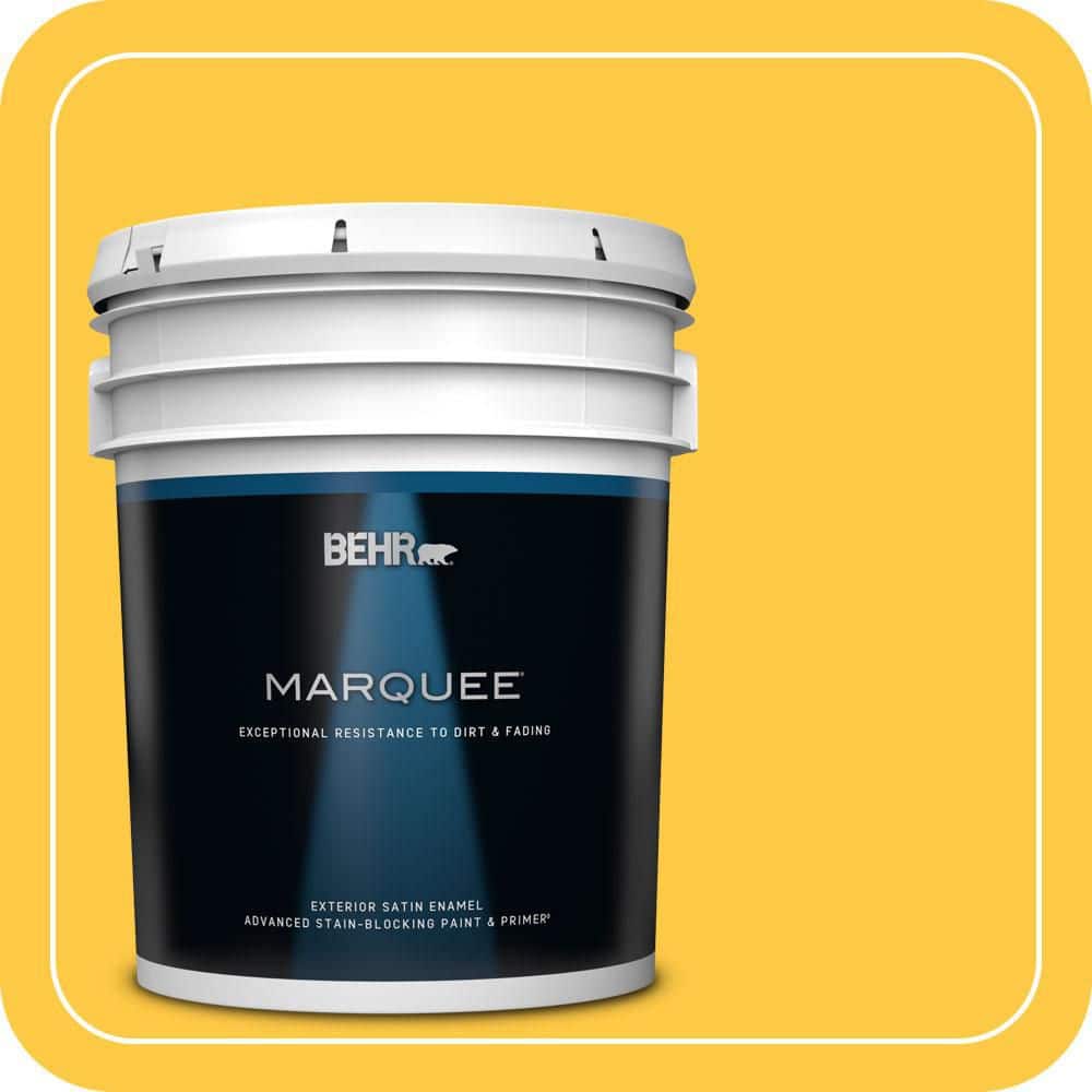 BEHR MARQUEE 5 gal. #P290-6 English Daisy Satin Enamel Exterior Paint & Primer