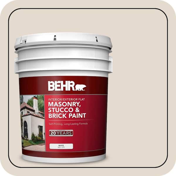 BEHR 5 gal. #W-B-720 Oyster Flat Interior/Exterior Masonry, Stucco and Brick Paint (2)