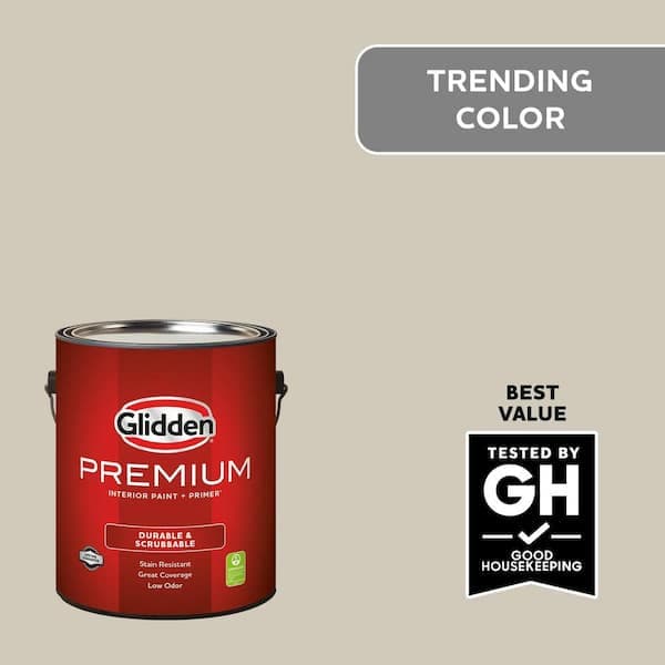 Glidden Premium 1 gal. PPG1024-4 Moth Gray Eggshell Interior Latex Paint (2)