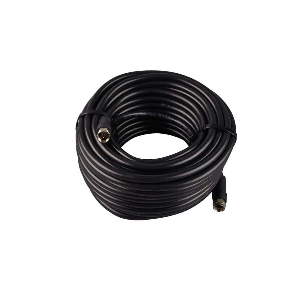 Commercial Electric 50 ft. Black 18-Gauge RG6 Coaxial Cable (3)