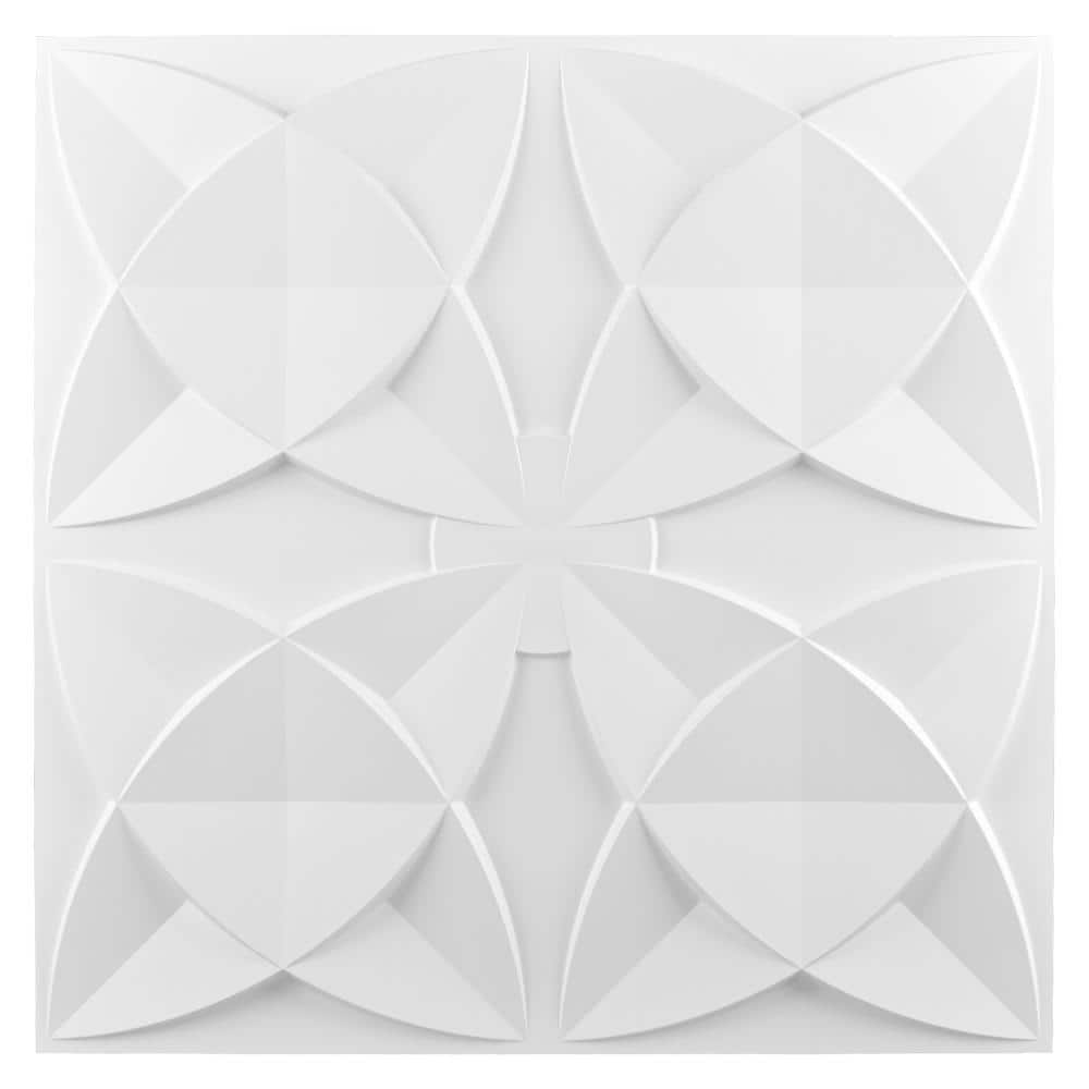 Art3dwallpanels White Matte 2 ft. x 2 ft. Decorative Wall Panel Lay-In Glue Ceiling Tile Grop in Ceiling Wall Panel (48 sq. ft./case) (1)
