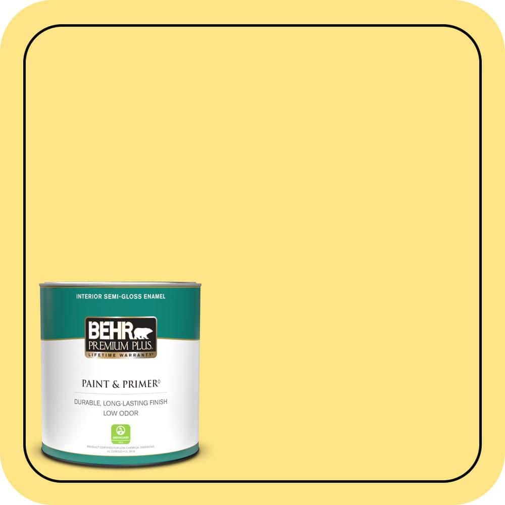 BEHR PREMIUM PLUS 1 qt. #P300-5 Upbeat Semi-Gloss Enamel Low Odor Interior Paint & Primer