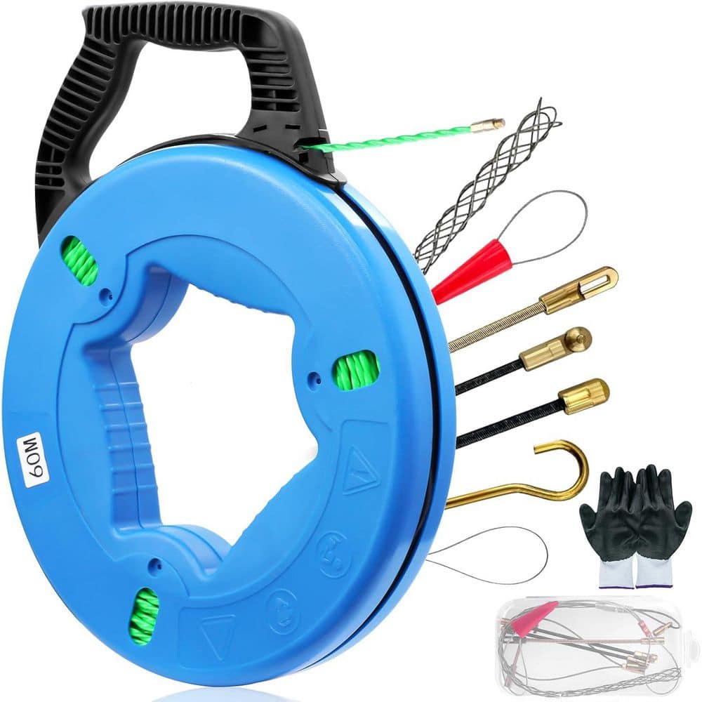 YICHUHAOXI 196 ft. PET Electrical Fish Tape with 7 Replaceable Leader Tips for Wiring and Incoming Lines in Attic (1)