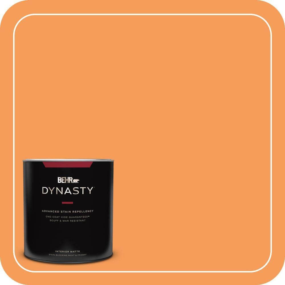 BEHR DYNASTY 1 qt. #P220-6 Bergamot Orange Matte Interior Stain-Blocking Paint & Primer