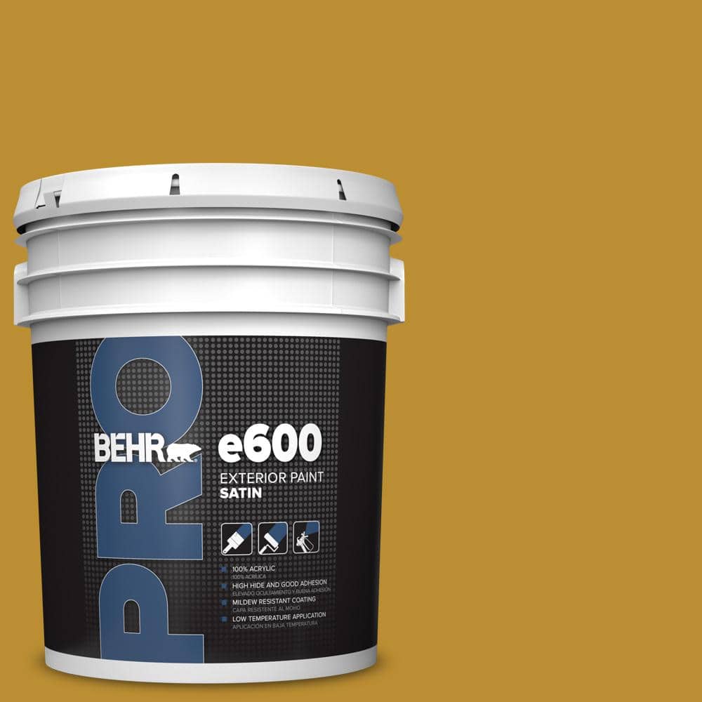 BEHR PRO 5 gal. #360D-7 Brown Mustard Satin Exterior Paint