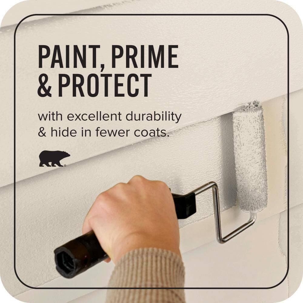 BEHR ULTRA 5 gal. #PWN-42 Parisian Taupe Satin Enamel Exterior Paint & Primer (3)