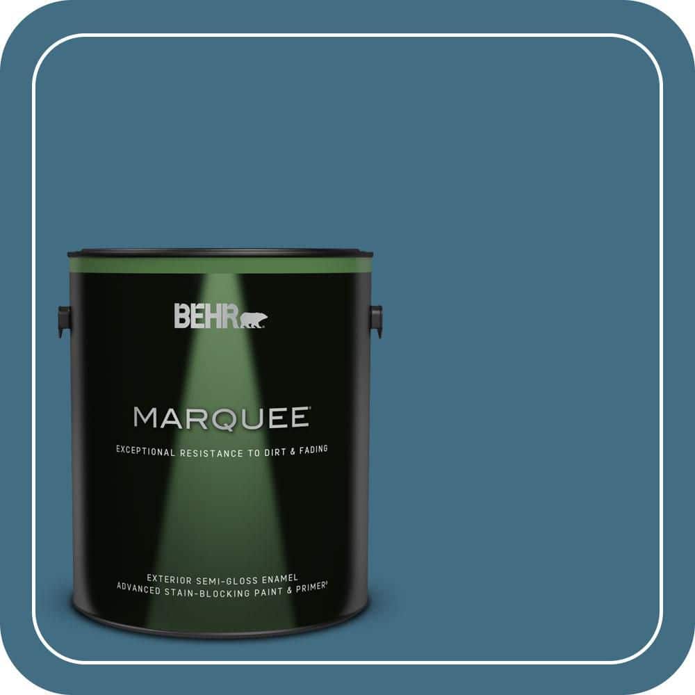 BEHR MARQUEE 1 gal. #PMD-24 Lake Stream Semi-Gloss Enamel Exterior Paint & Primer