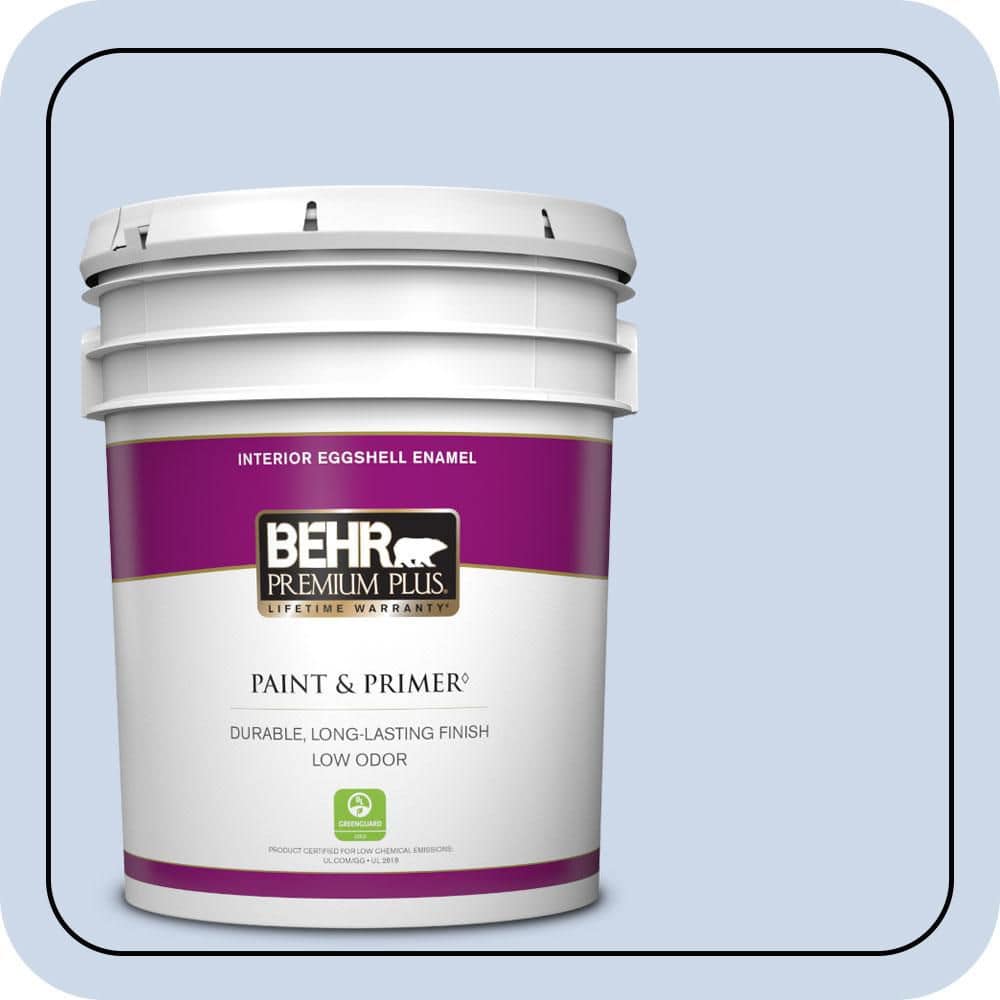 BEHR PREMIUM PLUS 5 gal. #610C-2 Calm Water Eggshell Enamel Low Odor Interior Paint & Primer