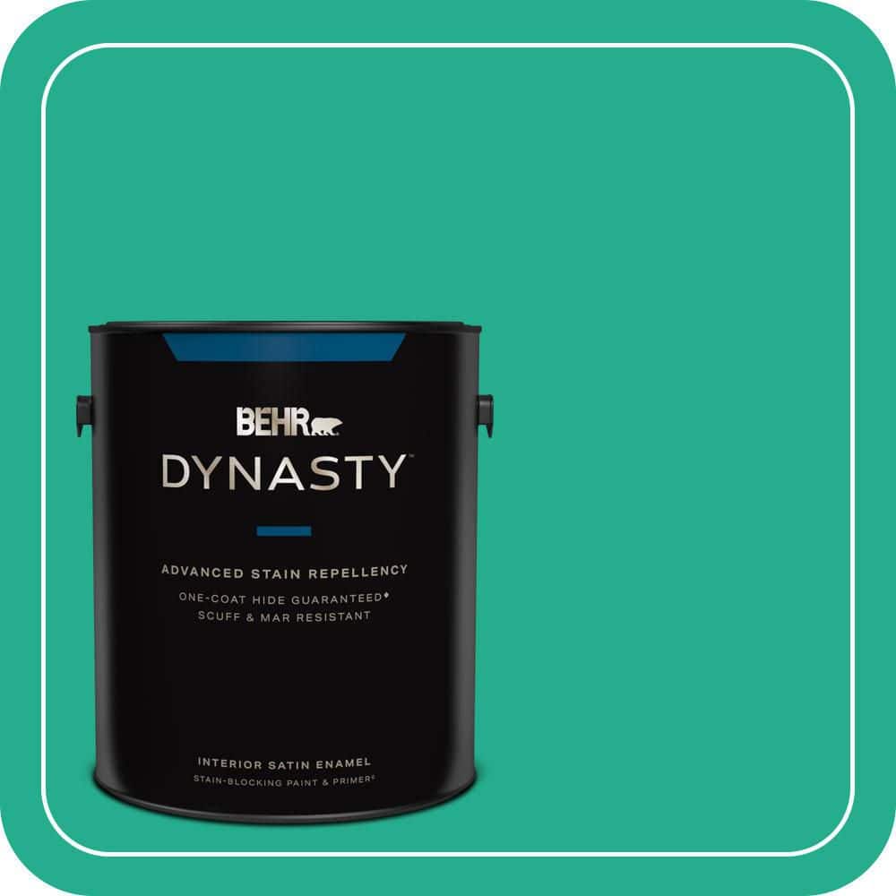 BEHR DYNASTY 1 gal. #P430-5 Enchanted Wells Satin Enamel Interior Stain-Blocking Paint and Primer