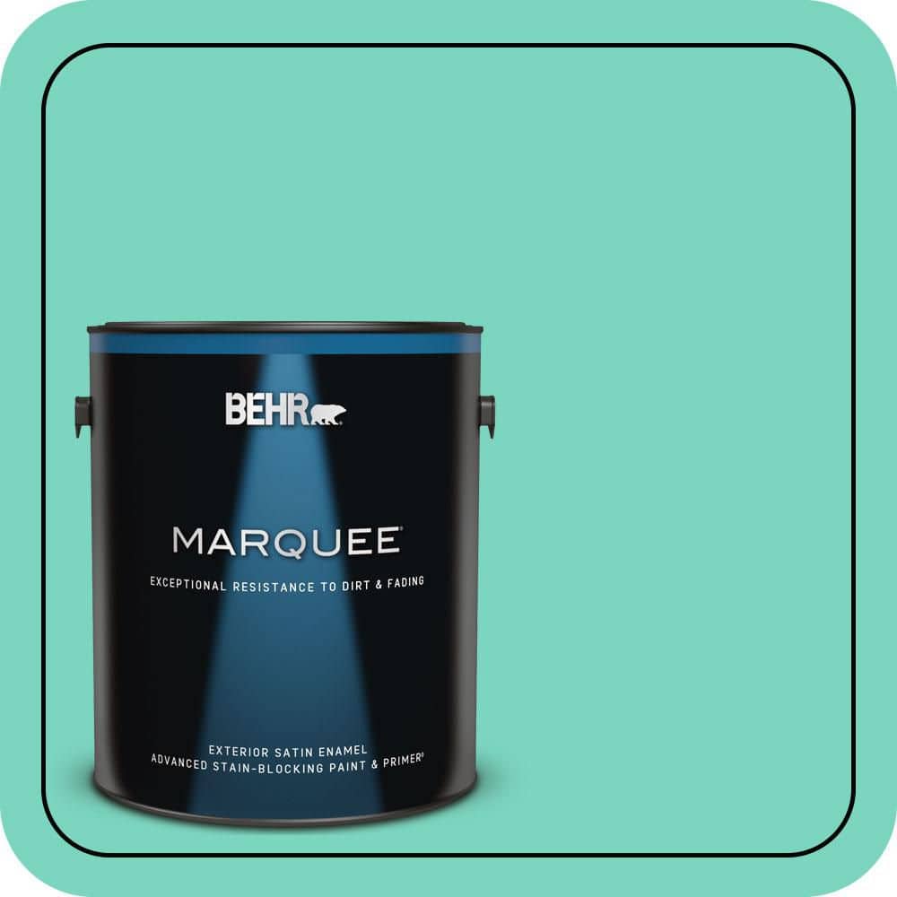 BEHR MARQUEE 1 gal. #P430-3 Green Parakeet Satin Enamel Exterior Paint & Primer