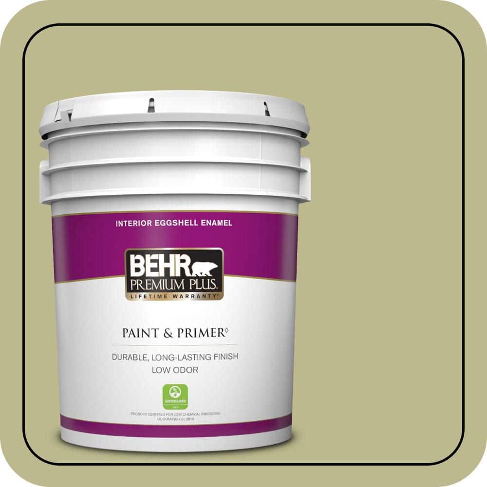 BEHR PREMIUM PLUS 5 gal. #S340-4 Back to Nature Eggshell Enamel Low Odor Interior Paint & Primer