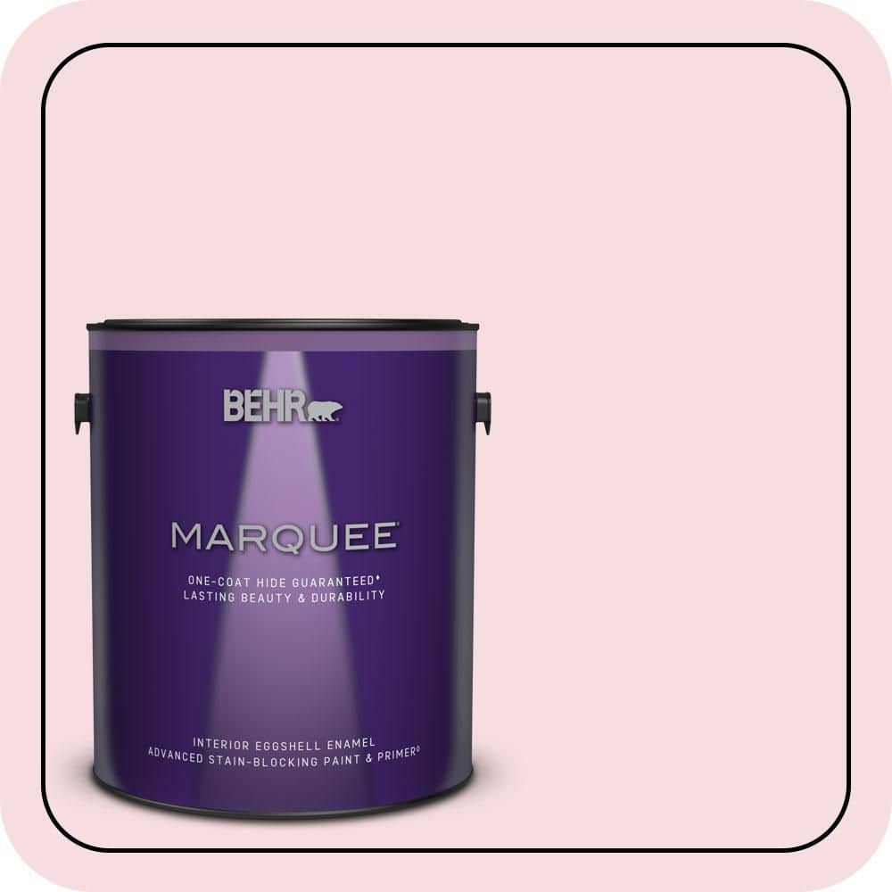 BEHR MARQUEE 1 gal. #P150-1 Blowing Kisses Eggshell Enamel Interior Paint & Primer