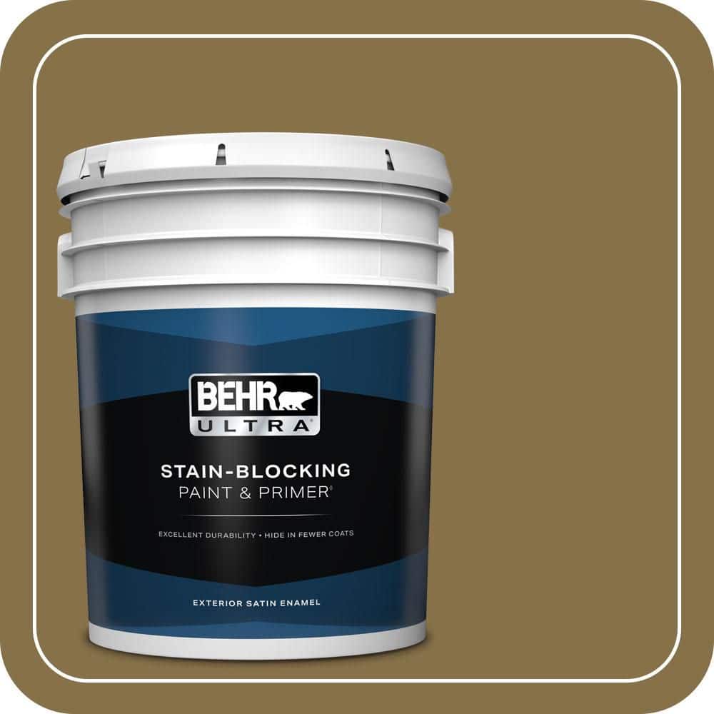 BEHR ULTRA 5 gal. #S320-7 African Plain Satin Enamel Exterior Paint & Primer