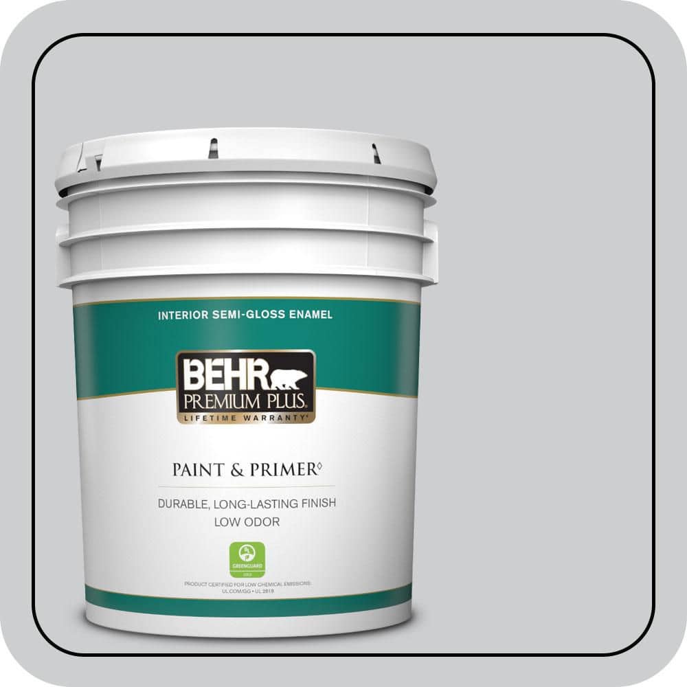 BEHR PREMIUM PLUS 5 gal. #760E-2 Manhattan Mist Semi-Gloss Enamel Low Odor Interior Paint & Primer