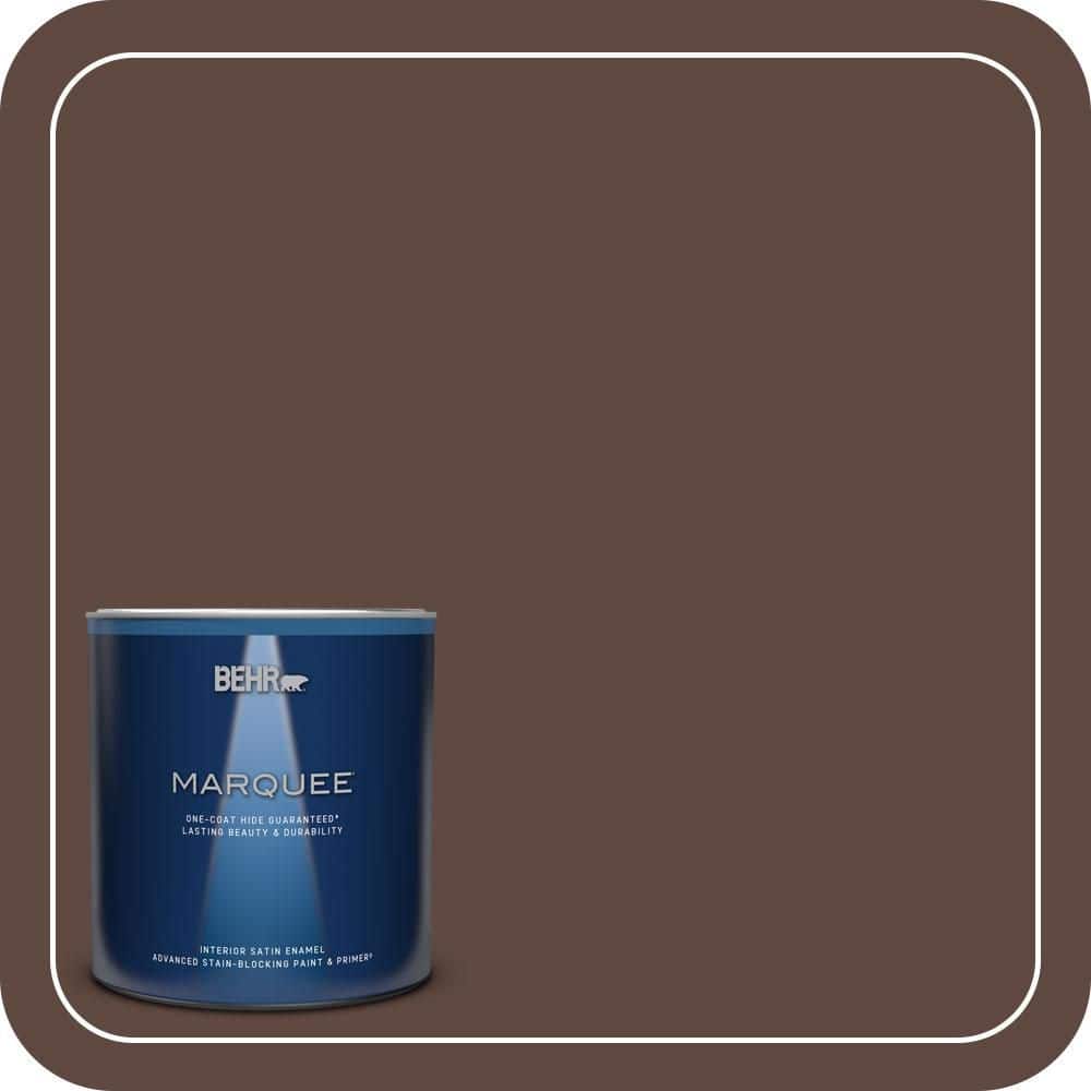 BEHR MARQUEE 1 qt. #N150-7 Chocolate Therapy Satin Enamel Interior Paint & Primer