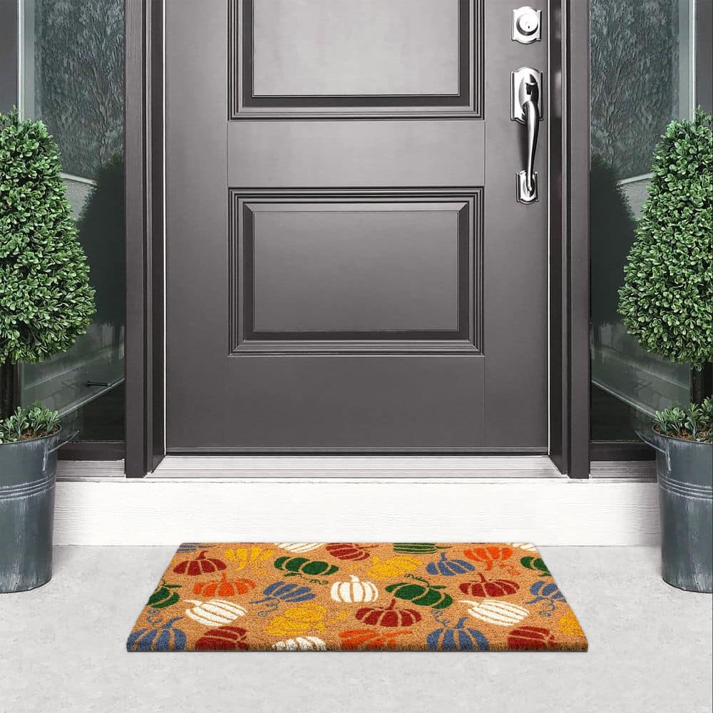 Home Accents Holiday Gourds 18 in. x 30 in. Coir Doormat (3)