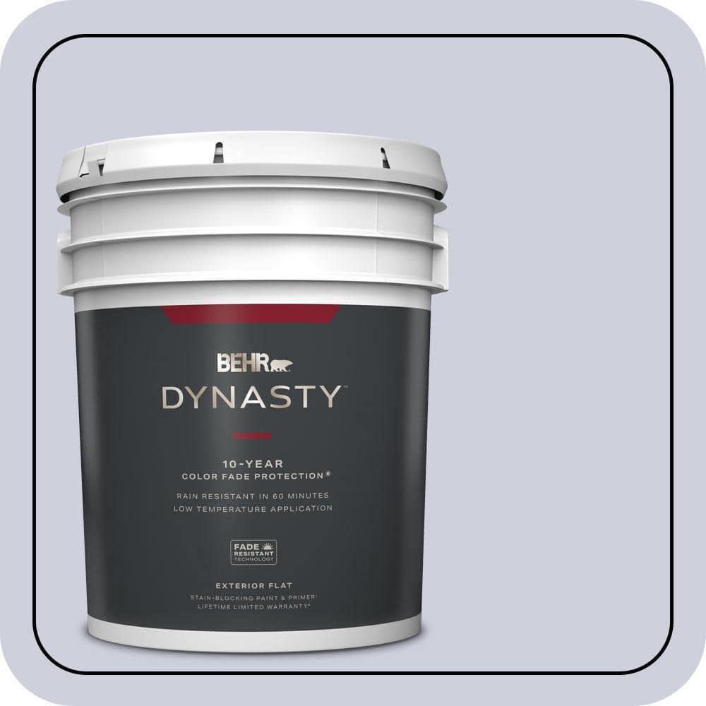 BEHR DYNASTY 5 gal. #640E-3 Simplicity Flat Exterior Stain-Blocking Paint & Primer